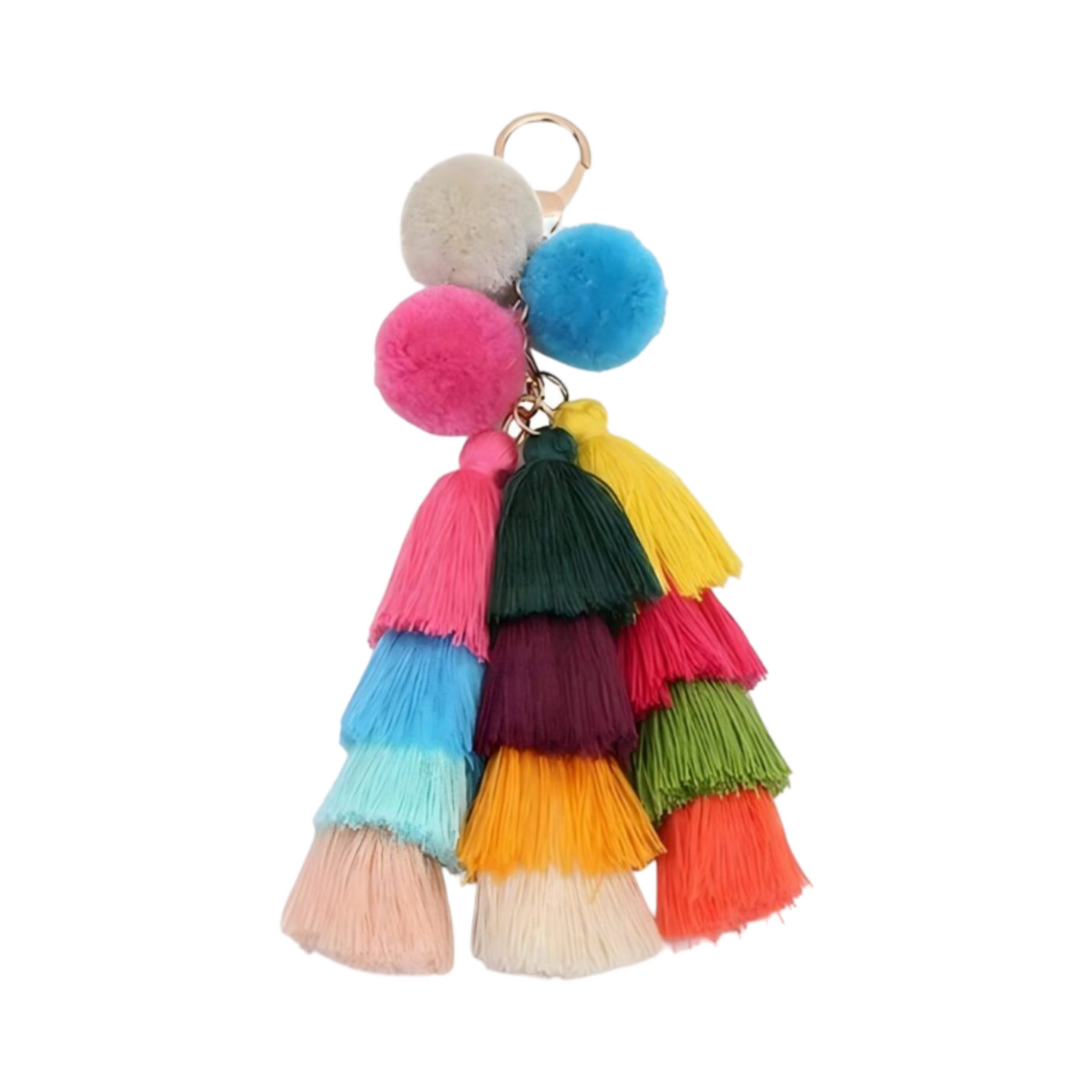 سلسلة مفاتيح شرابة ملونة