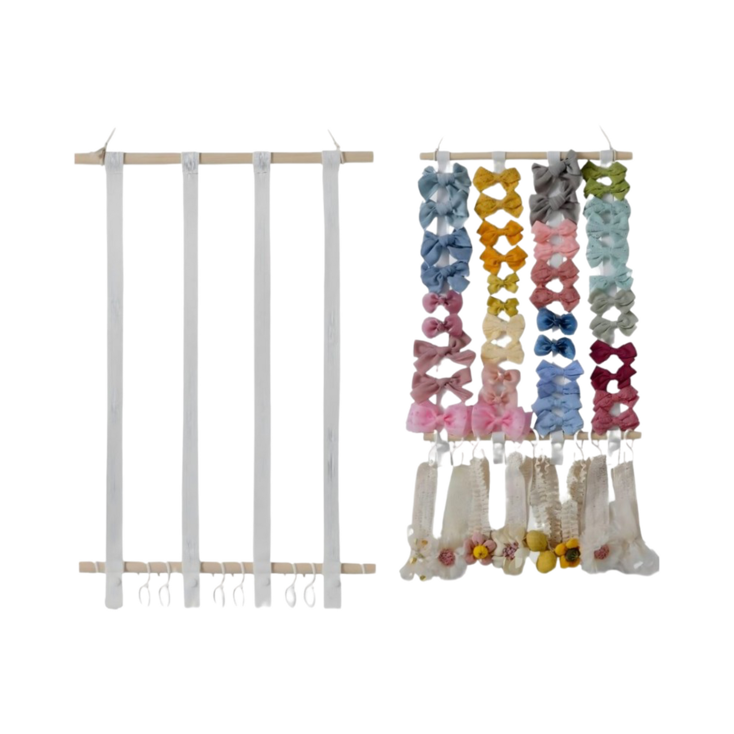 منظم خشبي لإكسسوارات الشعر