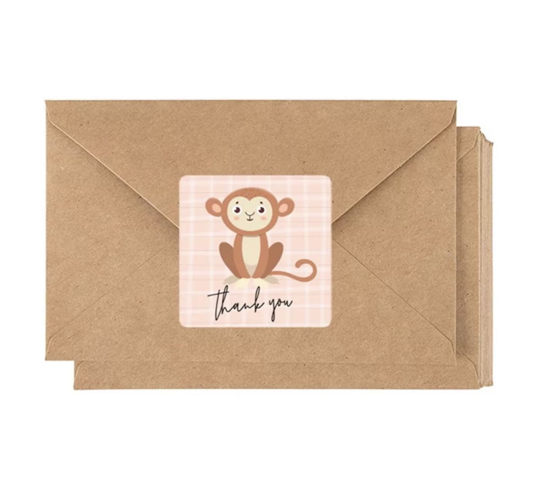 SQUARE STICKERS ROLL - ANIMALS