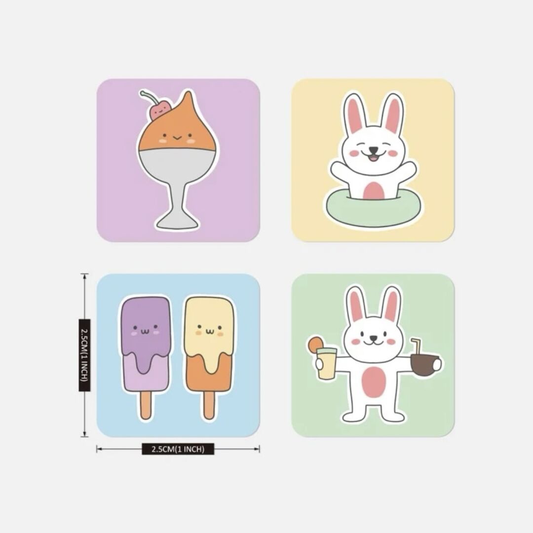 SQUARE STICKERS- CARTOON