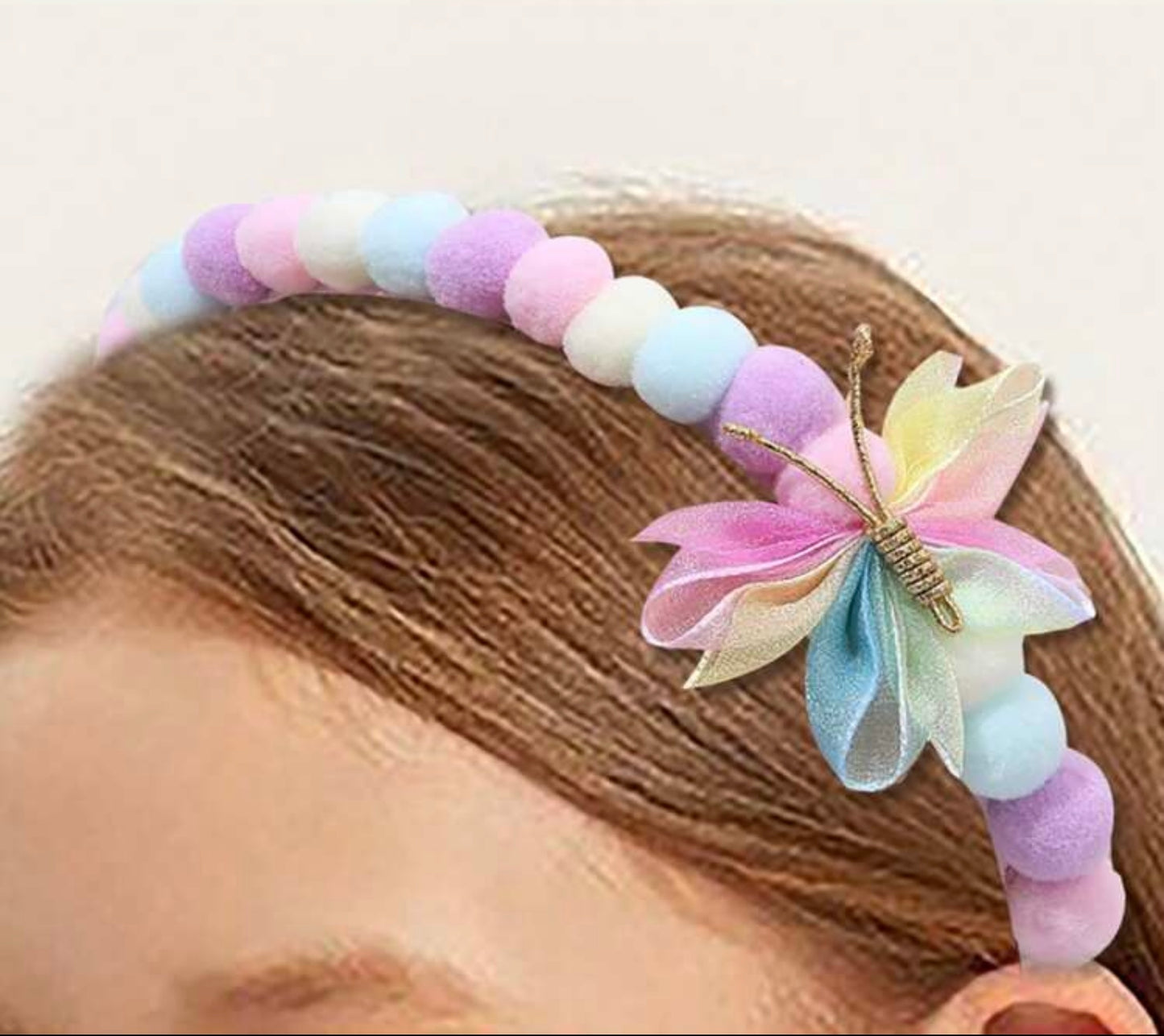 عصابة رأس من الدانتيل على شكل فراشة قطعة واحدة