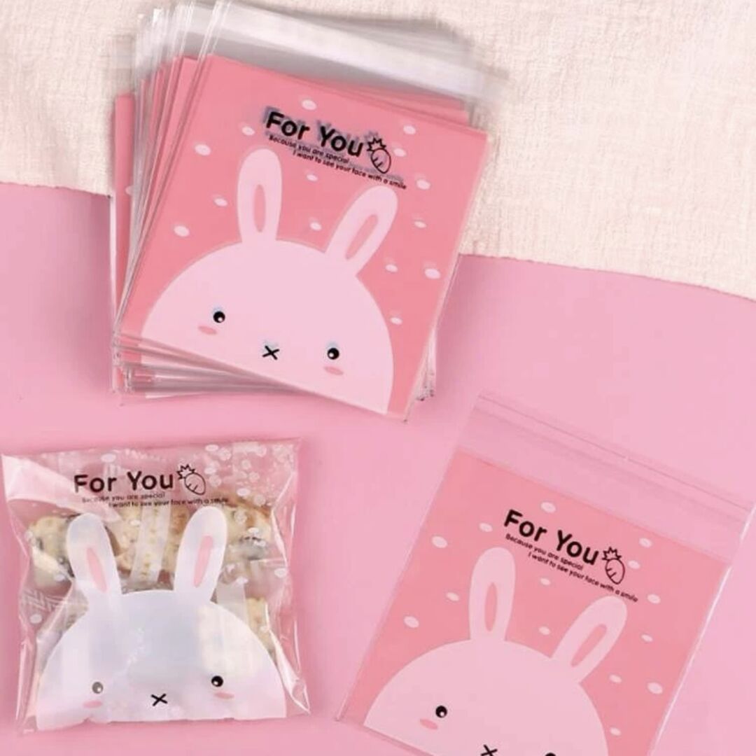 PLASTIC BAG - PINK RABBIT