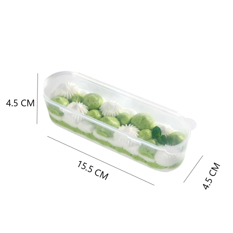 LONG PLASTIC CONTAINER WITH LID