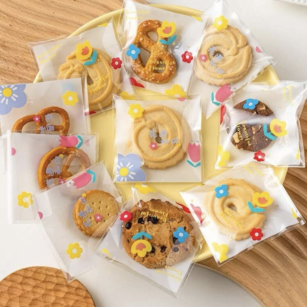 كيس بلاستيك بطباعة زهور