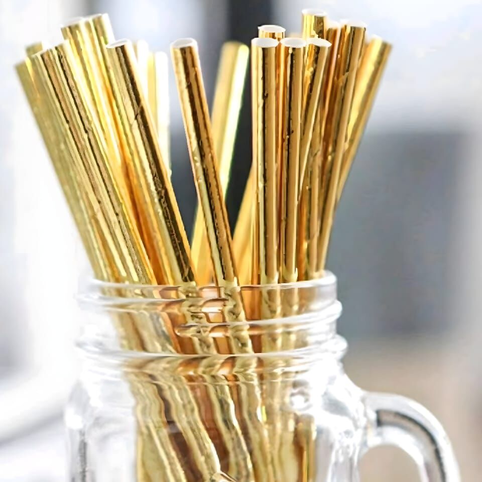 PAPER STRAW- GOLD