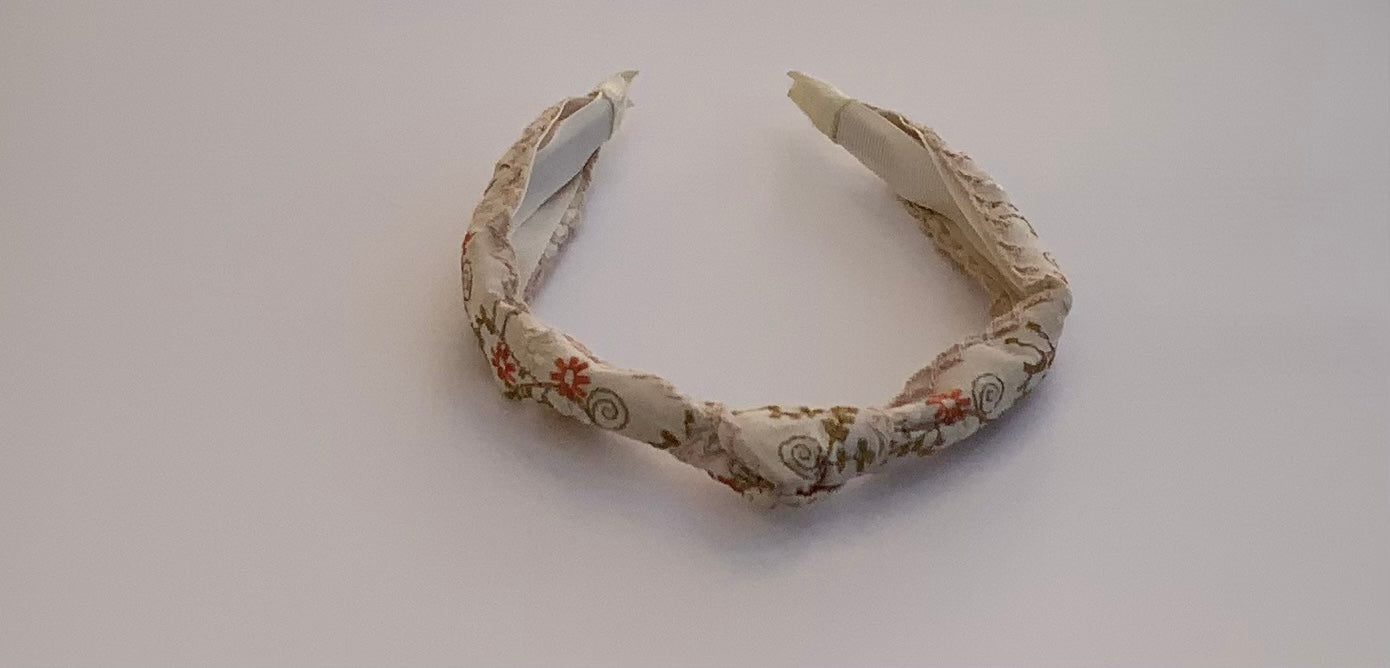 Floral Off-White Headband