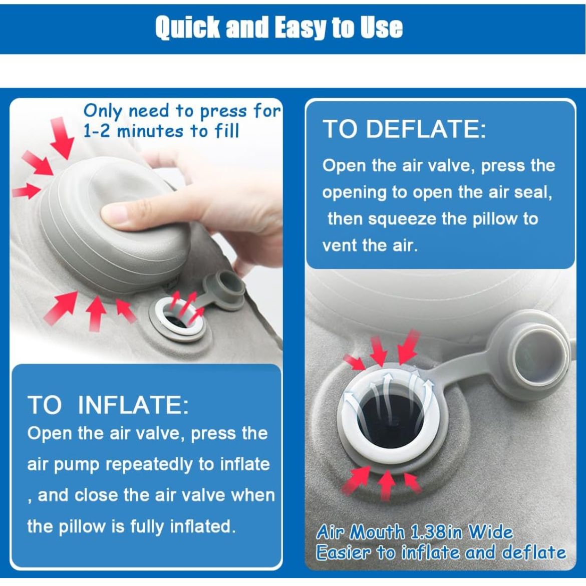 وسادة مسند القدمين القابلة للنفخ