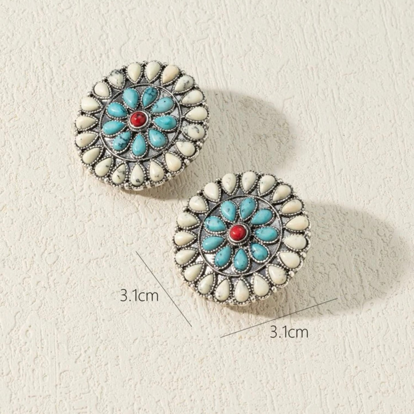 Turquoise round earring