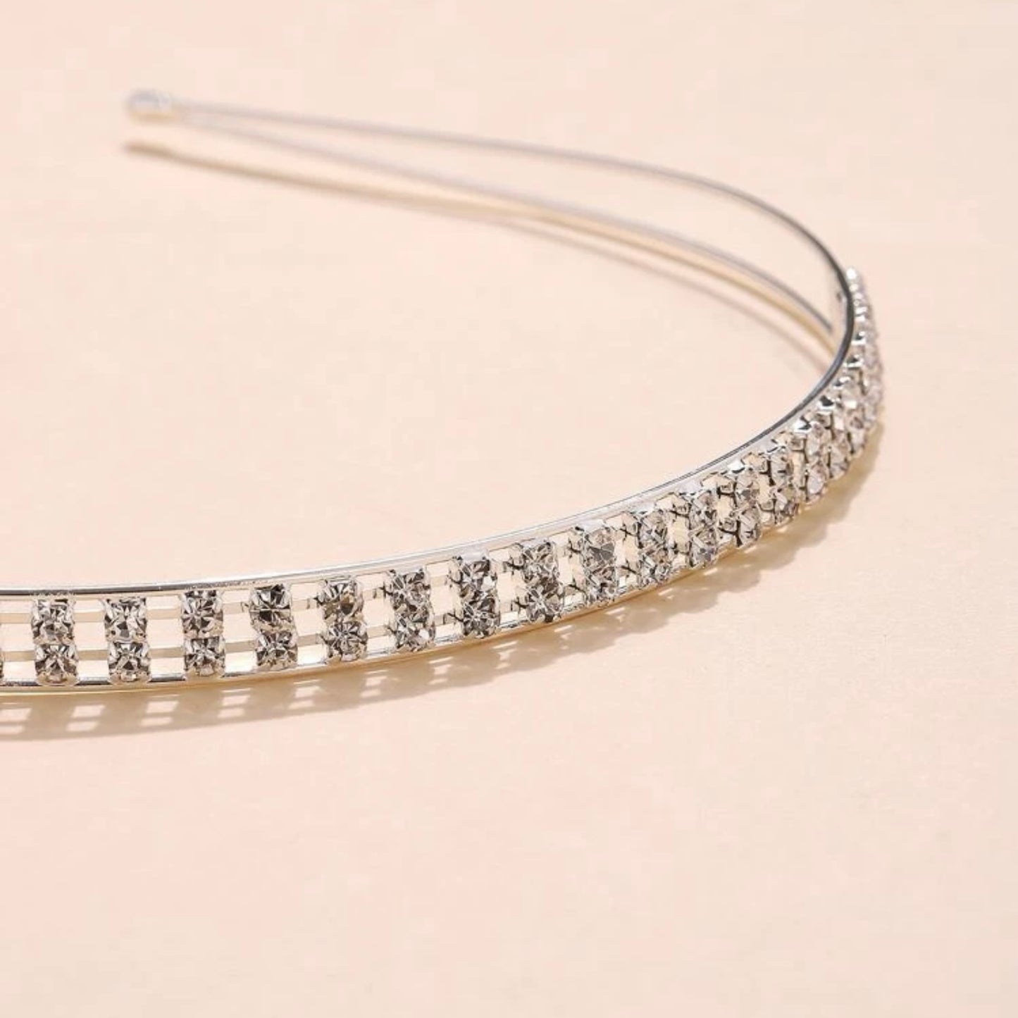 طوق شعر فضي قطعة واحدة