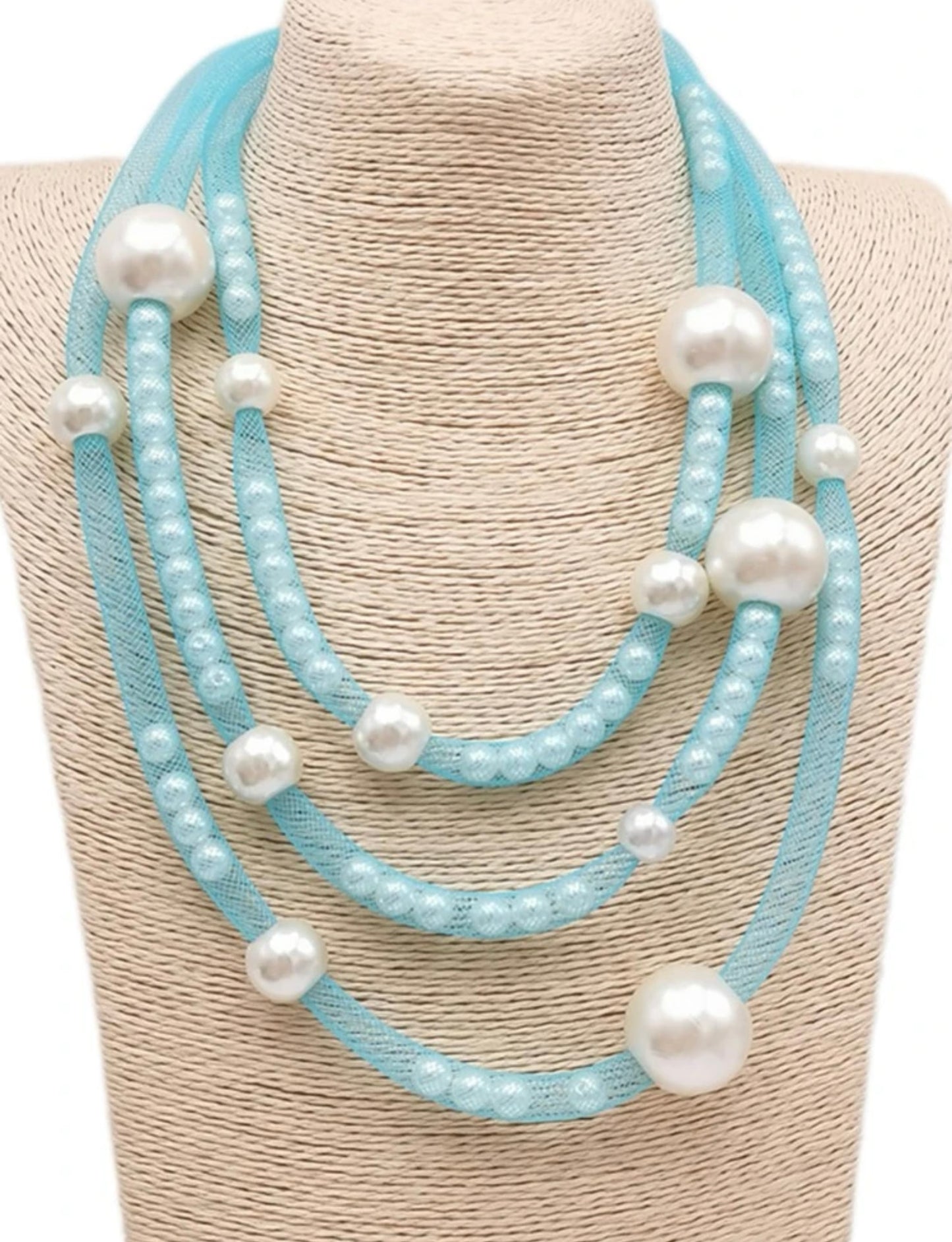 Baby blue layered necklace