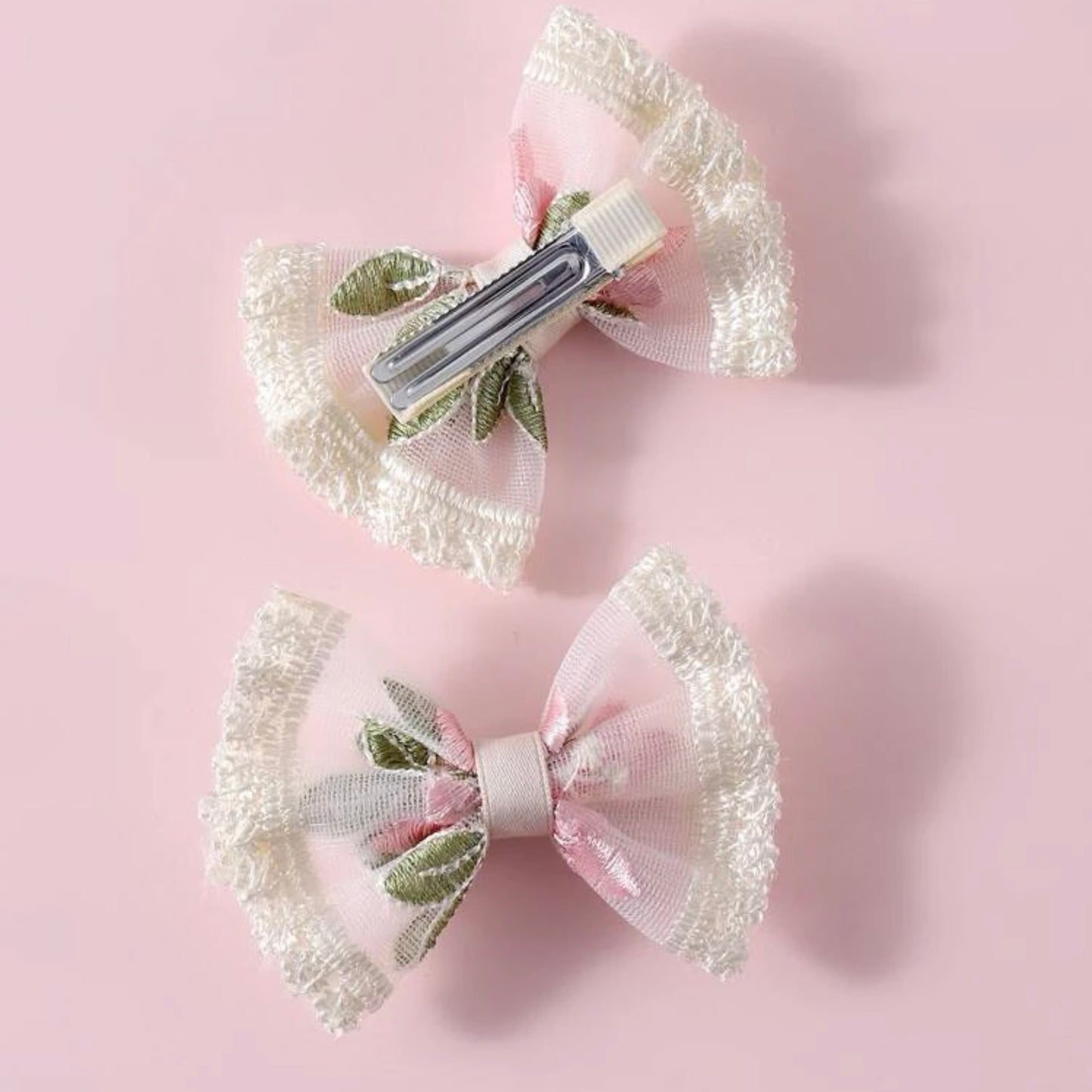 2 قطعة من مشابك الشعر الدانتيل