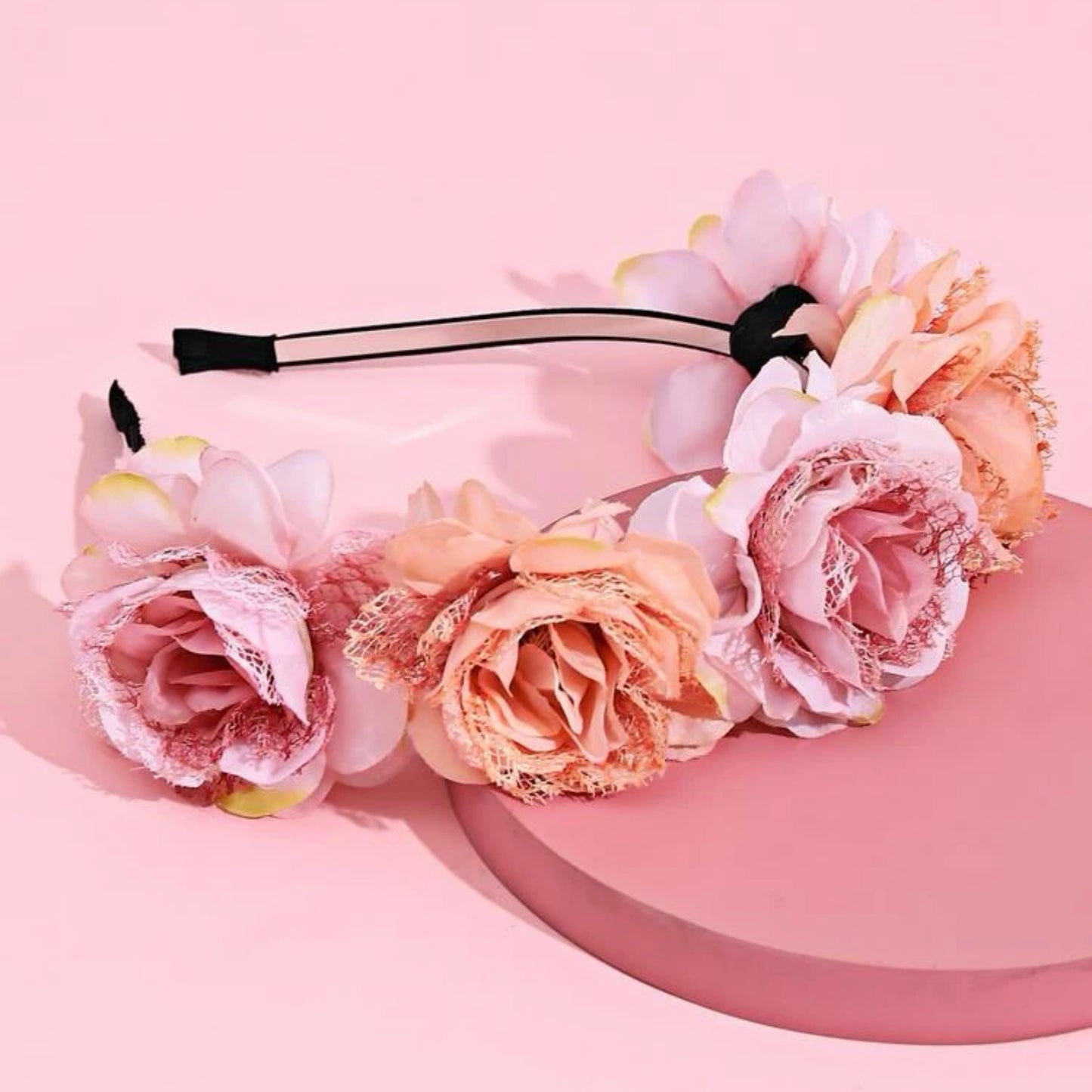 عصابة رأس زهرية للبنات