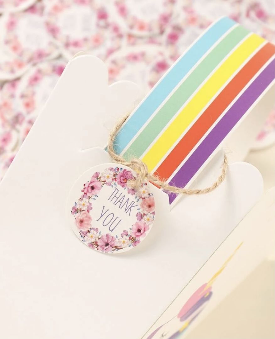 بطاقة ورقية دائرية - تصميم زهور