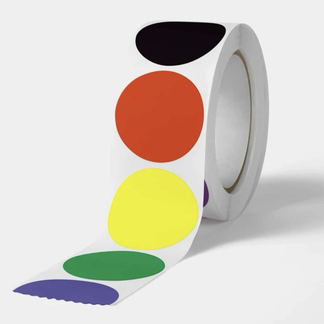 STICKERS ROLL - ROUND COLORFUL