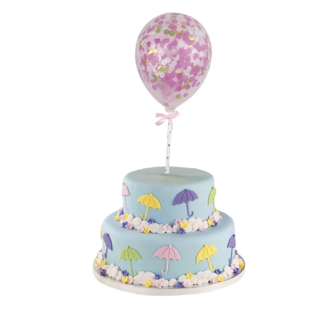 قطعة تزيين الكيك بالون - متعددة الألوان