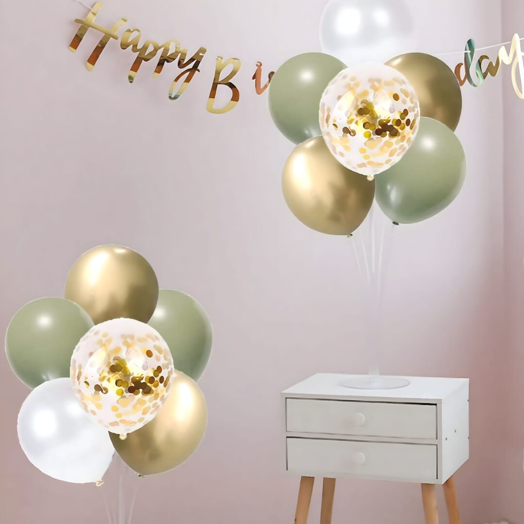 بالونات - ذهب & أخضر