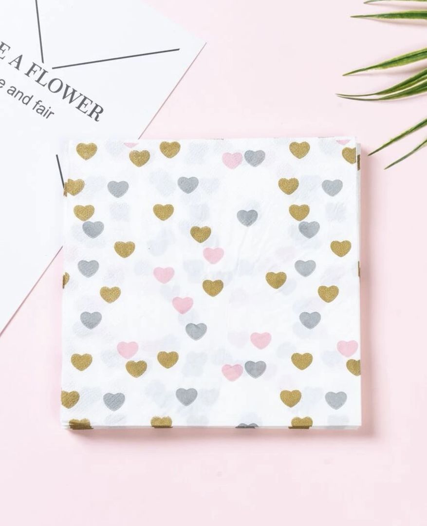 PAPER NAPKIN - HEART PATTERN