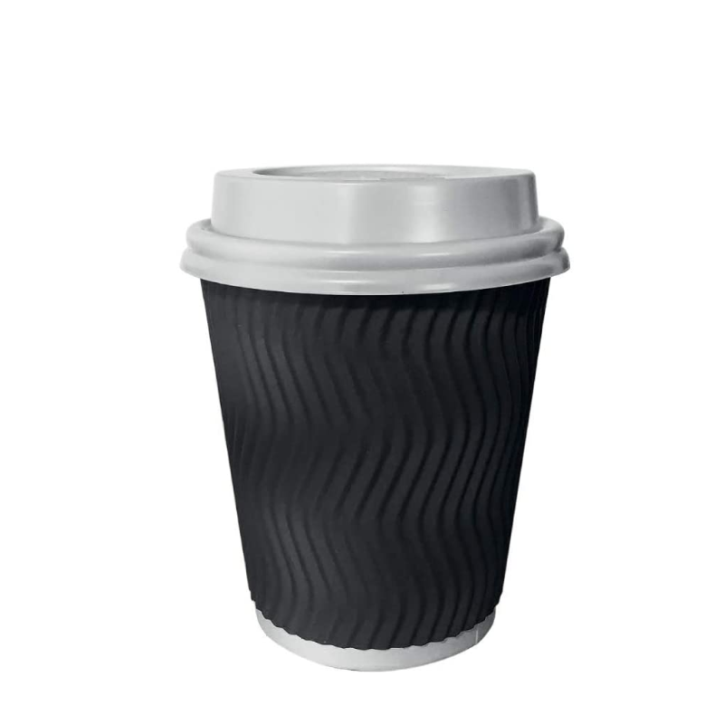 أكواب سوداء متعرجة متعرجة