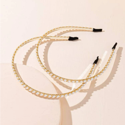 قطعة واحدة من عصابة الرأس بسلسلة اللؤلؤ