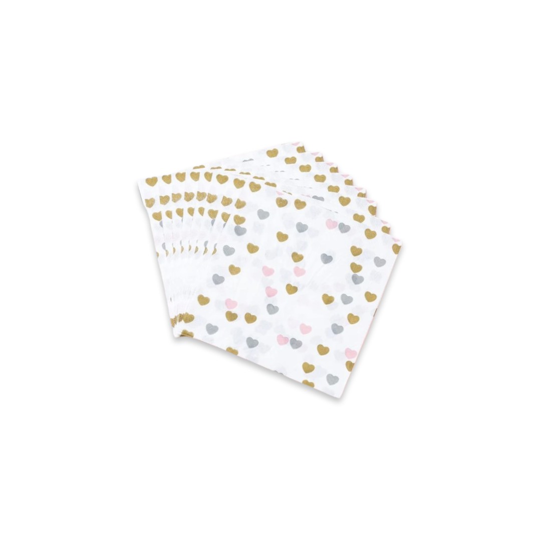 PAPER NAPKIN - HEART PATTERN