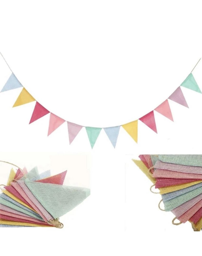 019-PULL FLAG - MULTICOLOR BURLAP FABRIC