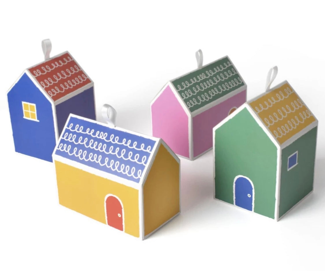 PAPER BOX HOUSE SHAPED- COLORFUL