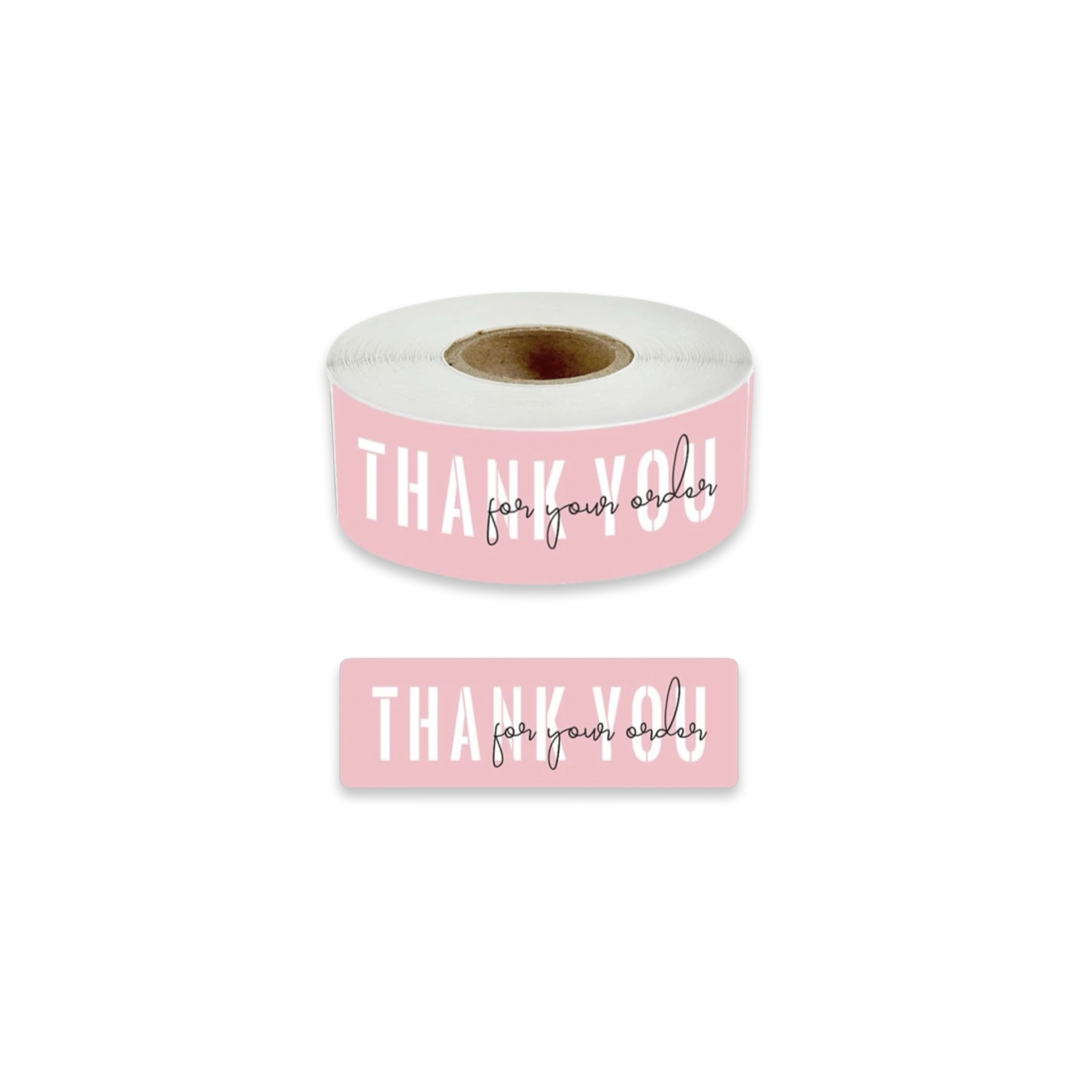 PINK STICKERS- "THANK YOU"