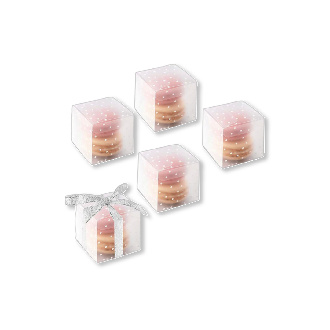 MATTE CLEAR BOXES - POLKA DOT PATTERNED