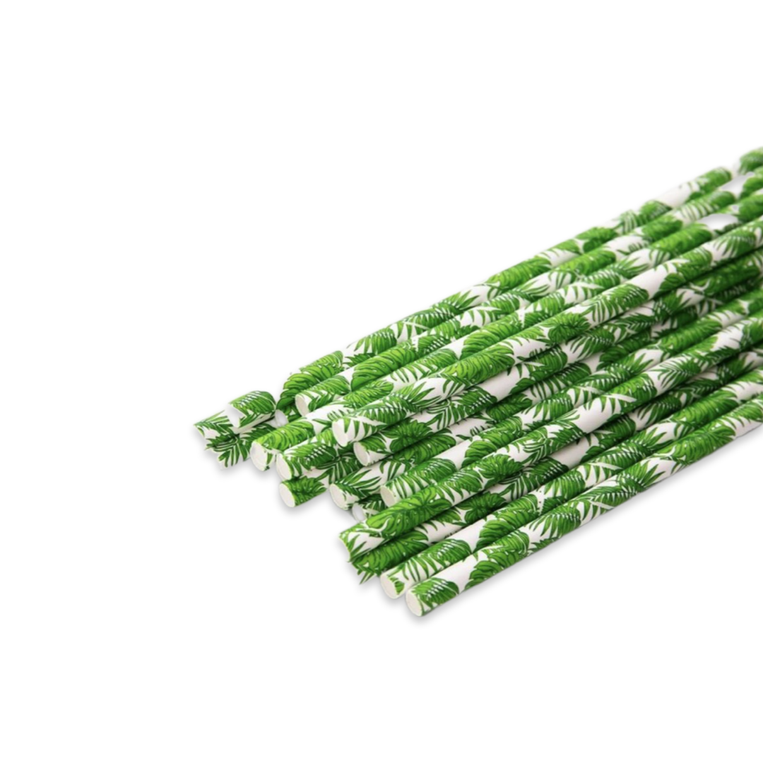 PAPER STRAW - LEAF PRINT