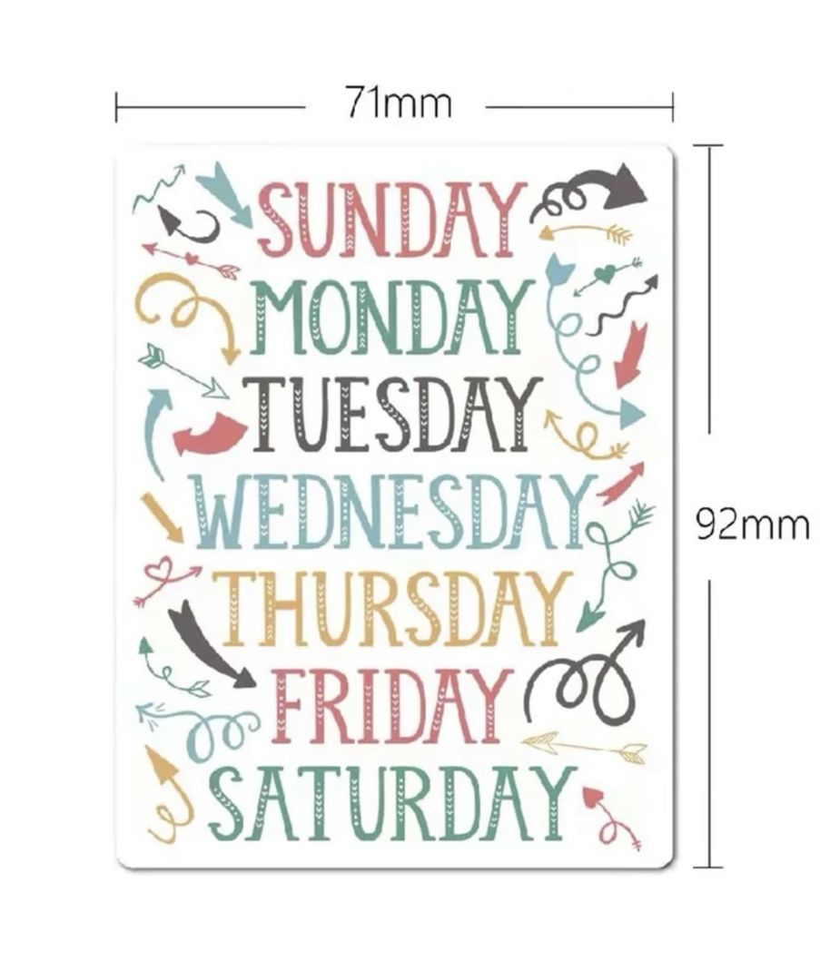 STICKERS - DAYS OF THE WEEK