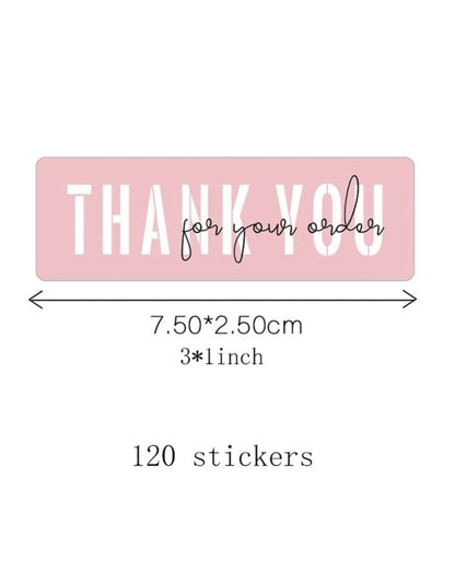 PINK STICKERS- "THANK YOU"