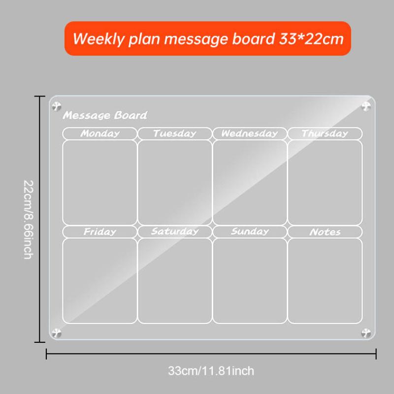 ACRYLIC MAGNETIC WEEKLY BOARD