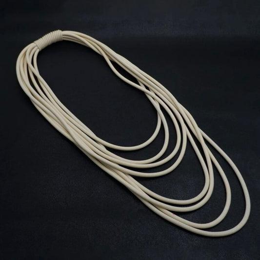 Long white silicon necklace