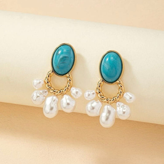 Blue pearl earring