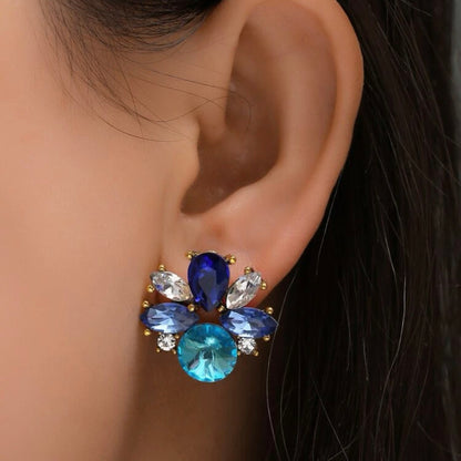 Blue stone earring