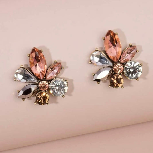 Pink stone earring