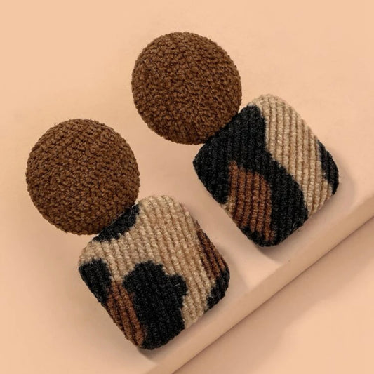 Square fabric earring