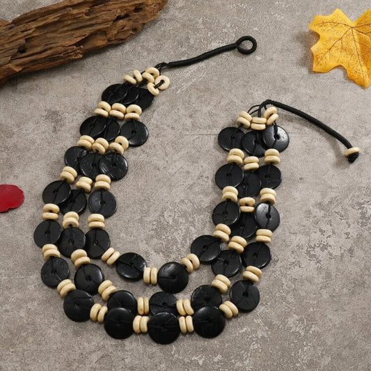 Black layered necklace