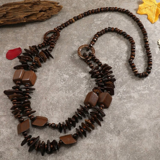 Long wood necklace