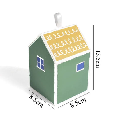 صندوق ورقي على شكل منزل- ملون