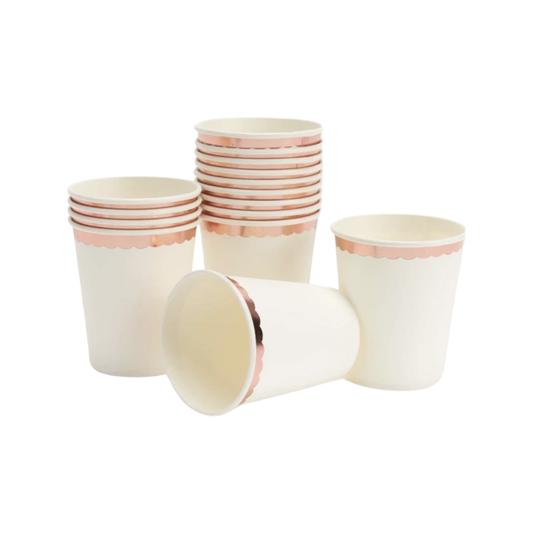 PAPER CUP - WHITE & ROSE GOLD