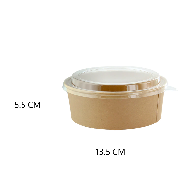 PAPER KRAFT CONTAINER WITH LID- ROUND