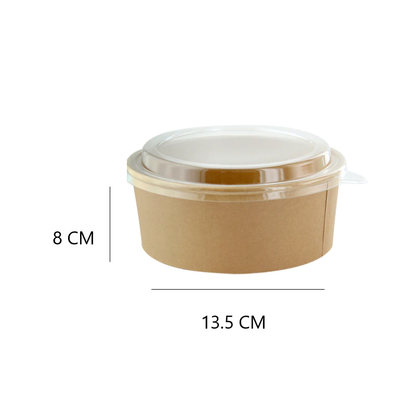 PAPER KRAFT CONTAINER WITH LID- ROUND