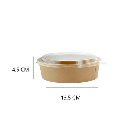 PAPER KRAFT CONTAINER WITH LID- ROUND