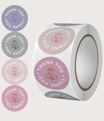 ROLL STICKERS FLOWER - "thank you"