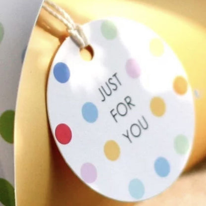 ROUND PAPER TAG - "JUST FOR YOU"