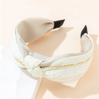 White and gold headband