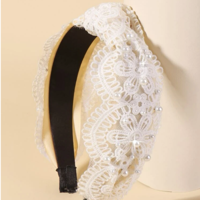 Lace with pearl headband