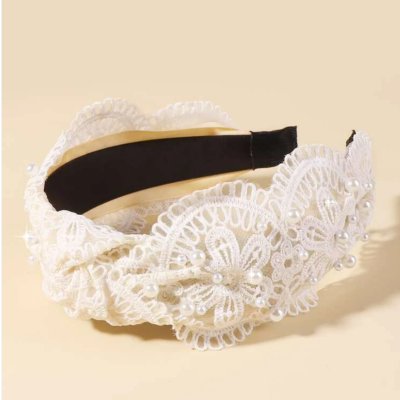 Lace with pearl headband