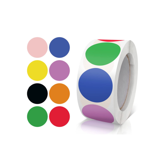 STICKERS ROLL - ROUND COLORFUL